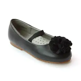 FINAL SALE - L'Amour Girls Black Pom Pom Flats