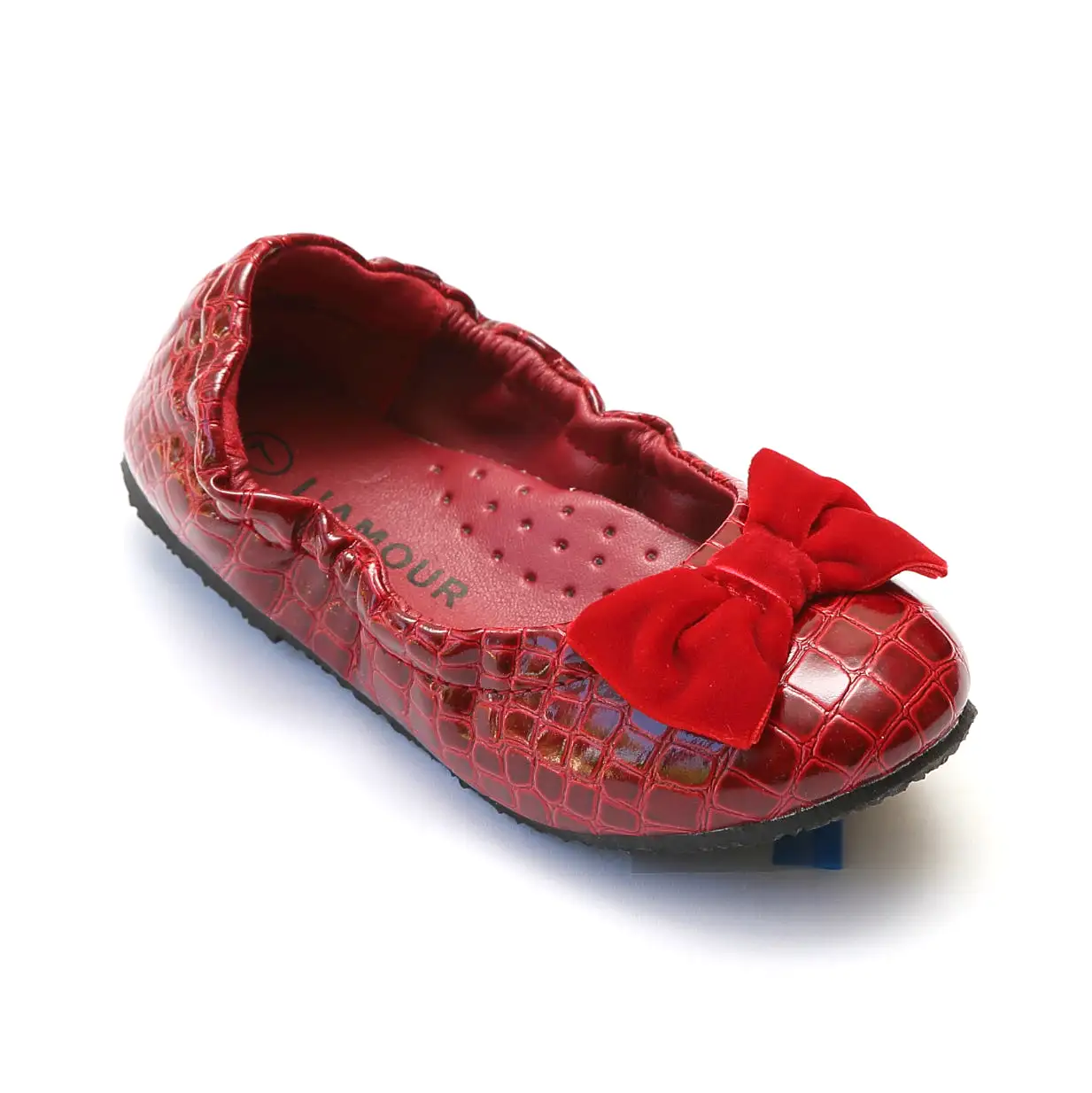 FINAL SALE - L'Amour Girls Croc Embossed Flats