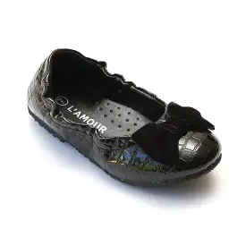 FINAL SALE - L'Amour Girls Croc Embossed Flats