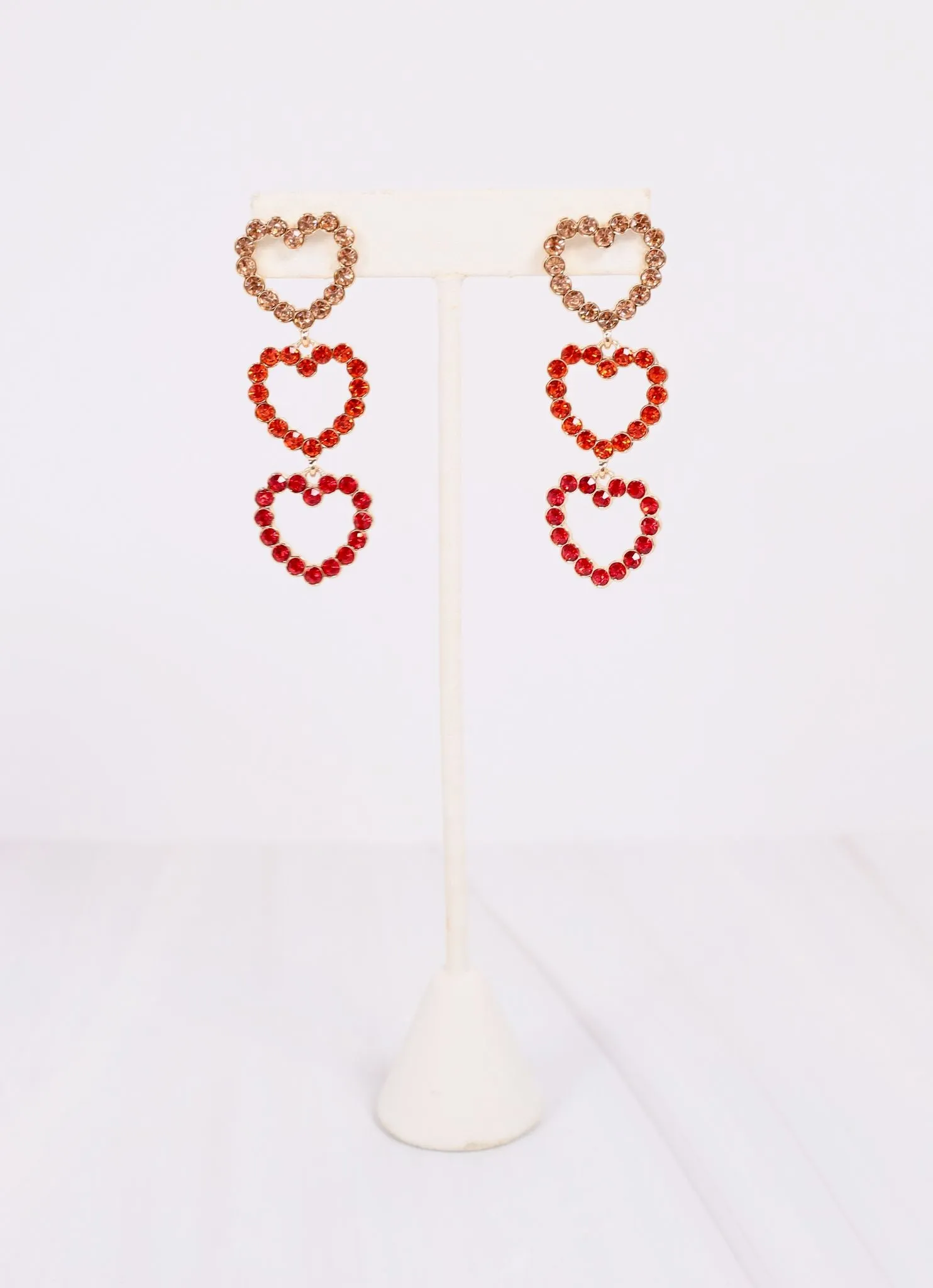 Forever Yours CZ Heart Earring RED MULTI