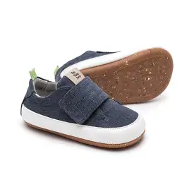 Friendly Green Sneakers - Blue Eco Canvas