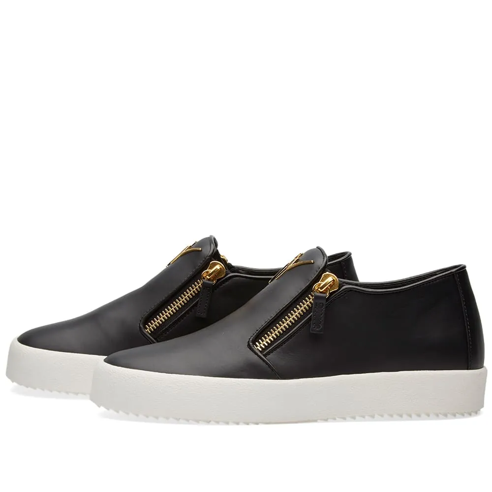 Giuseppe Zanotti Double Zip Slip On SneakerBlack