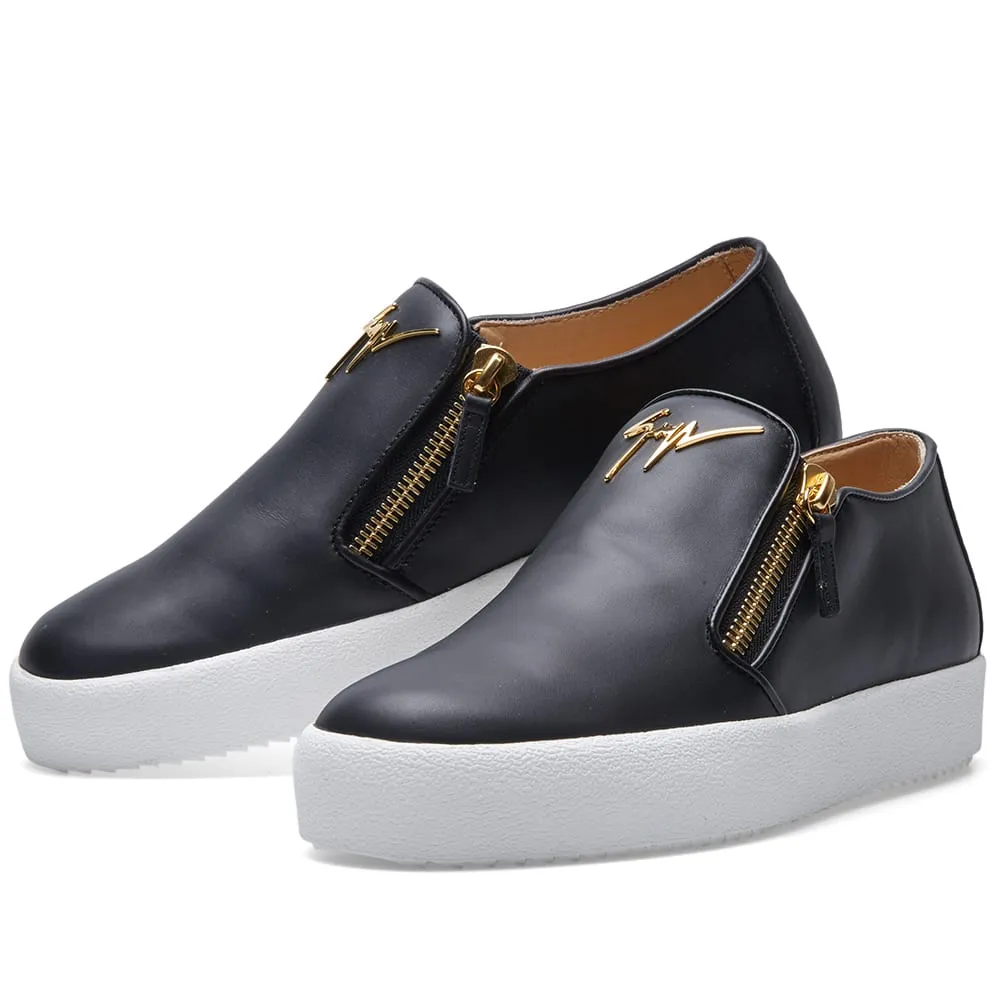 Giuseppe Zanotti Double Zip Slip On SneakerBlack