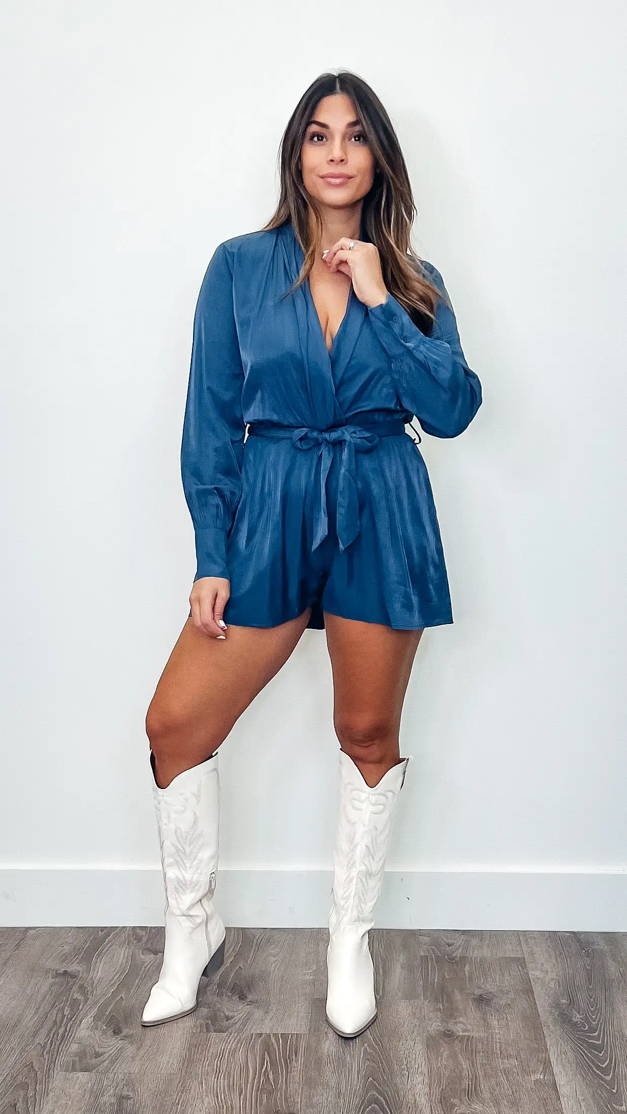 Katara Woven Romper Navy