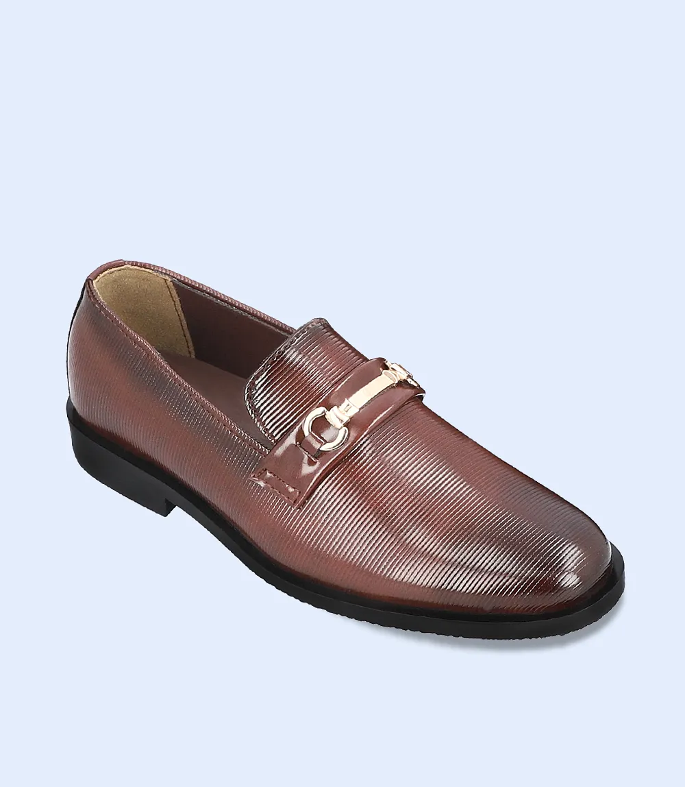 KB0068-BROWN-Boys Formal Moccassion