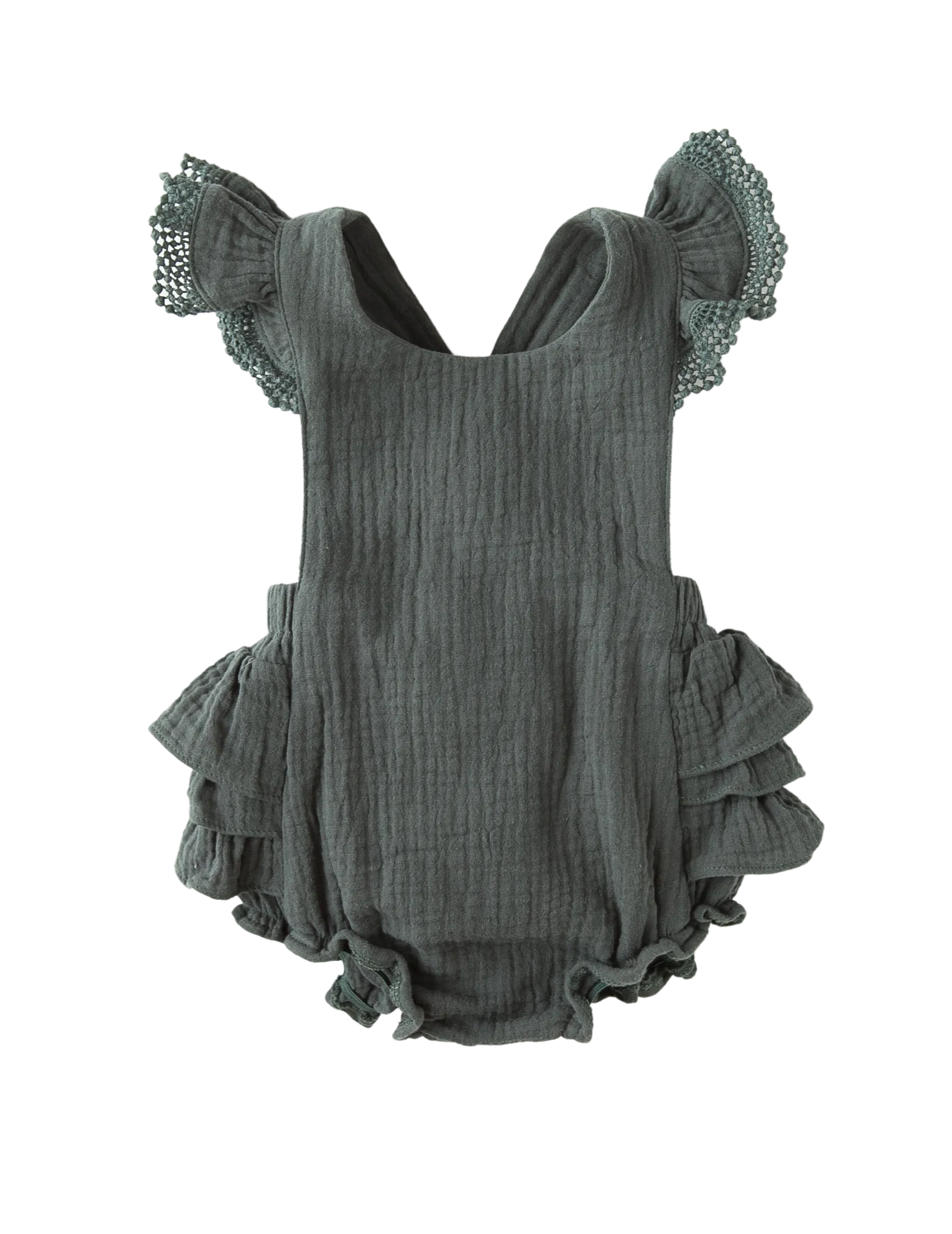 Liliana Baby Girl Muslin Playsuit - Dusty Pine