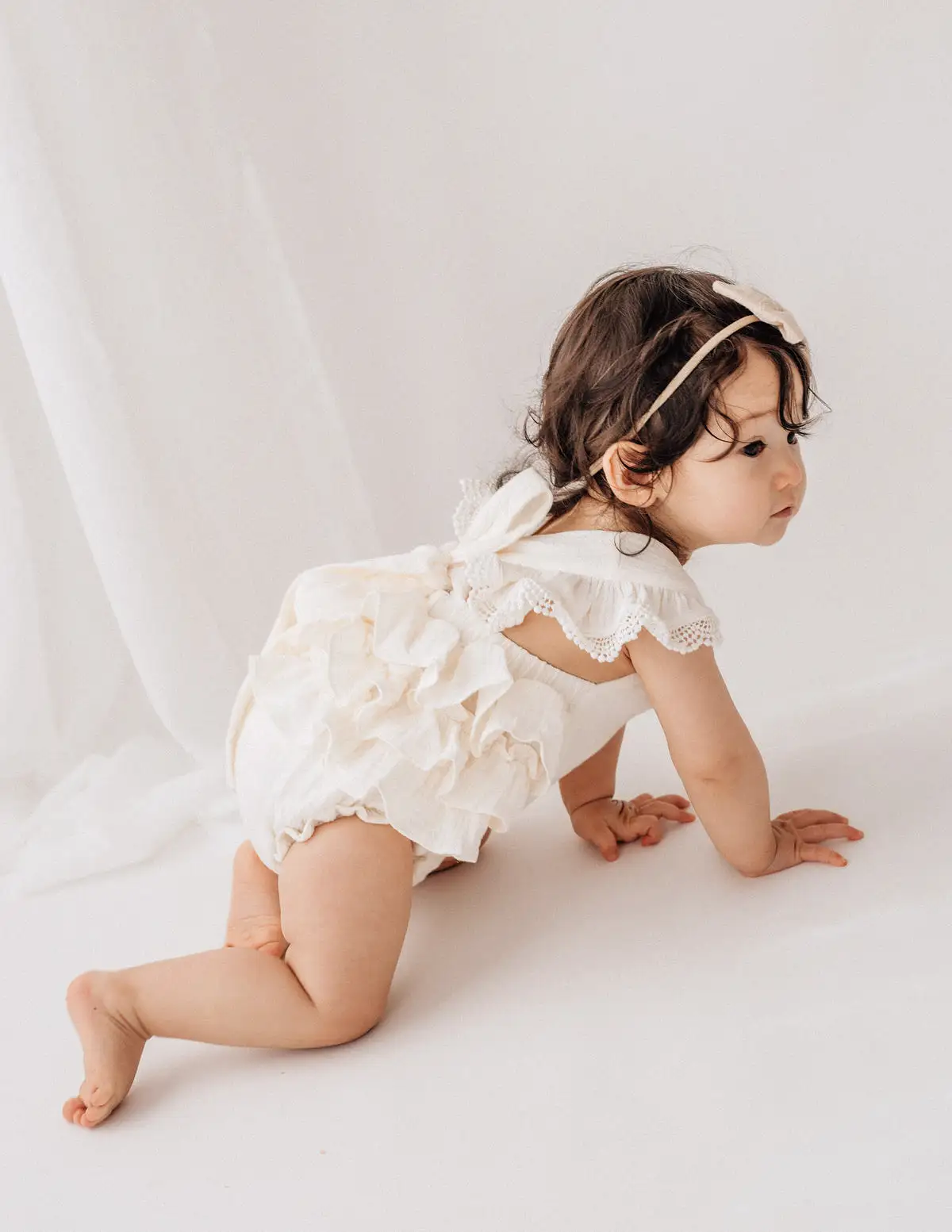 Liliana Muslin Playsuit - Cream