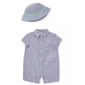 Little Me - Baby Boys Puppies Romper and Hat Set