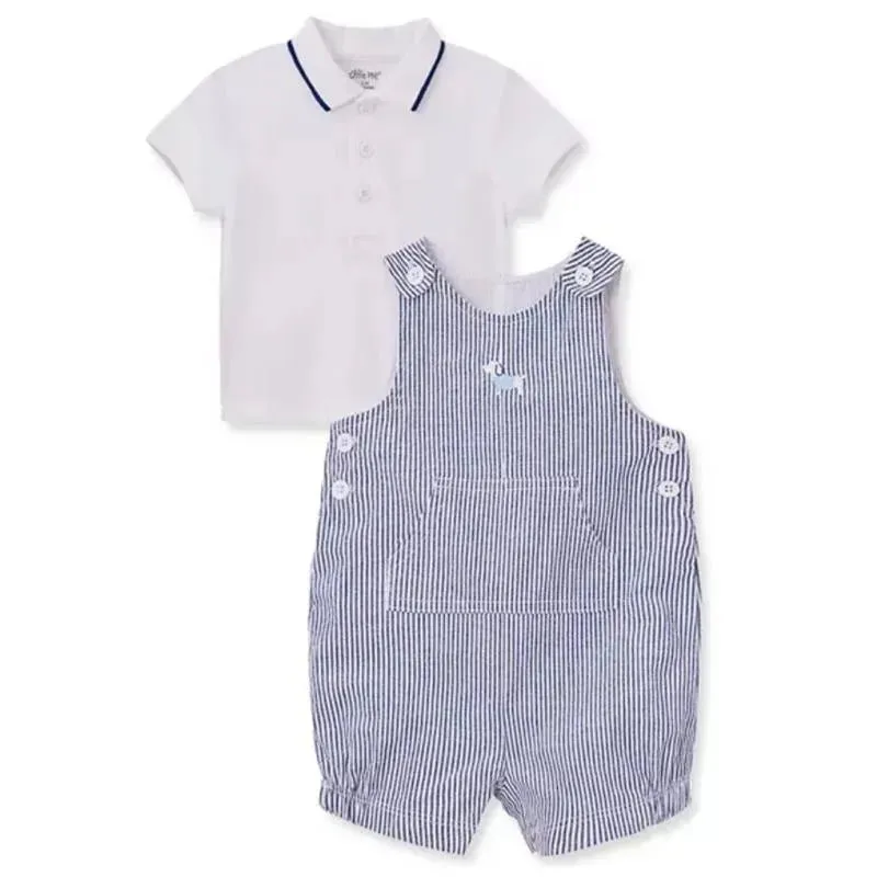 Little Me - Baby Boys Puppy Shortall Set