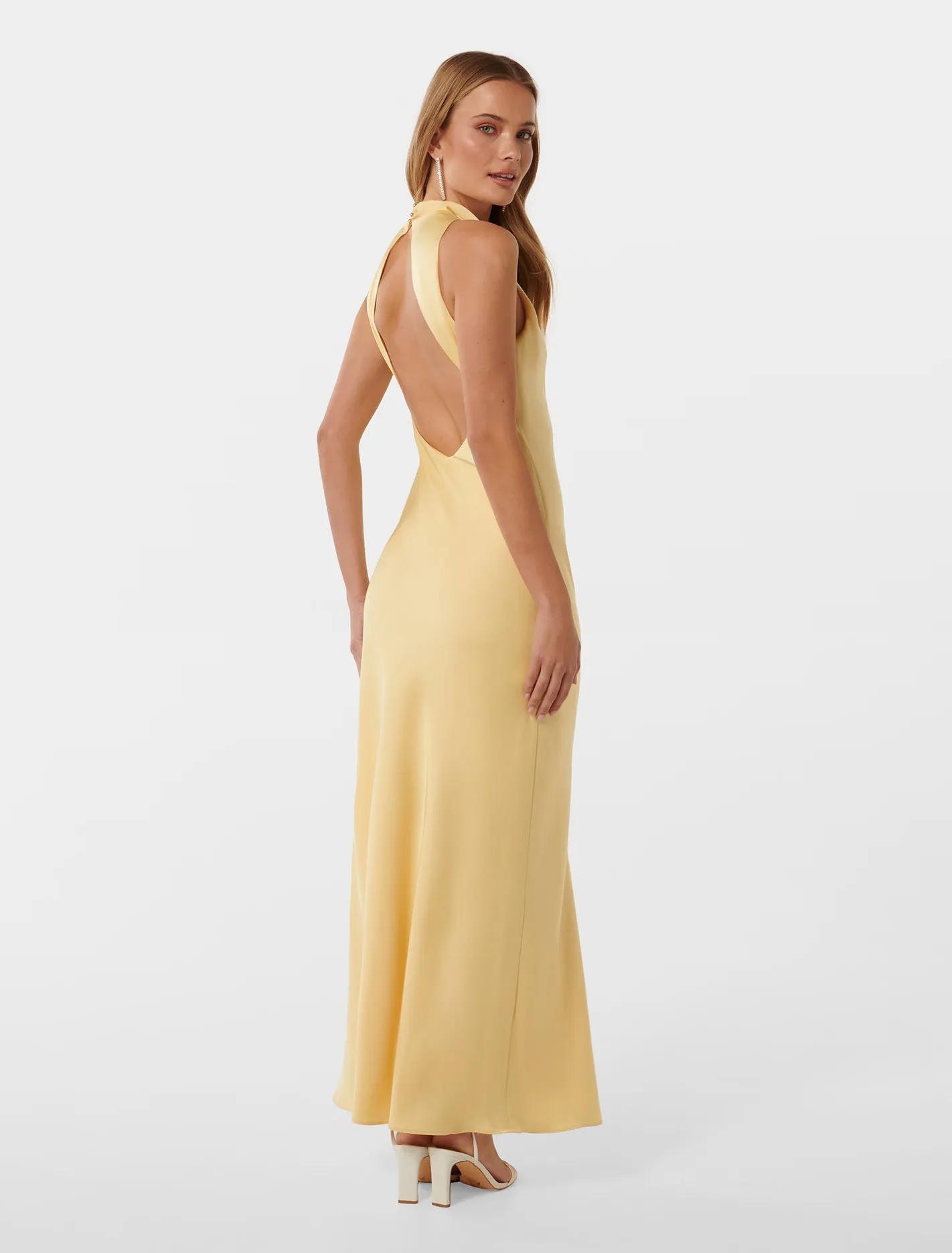 Michelle Open Back Satin Maxi Dress