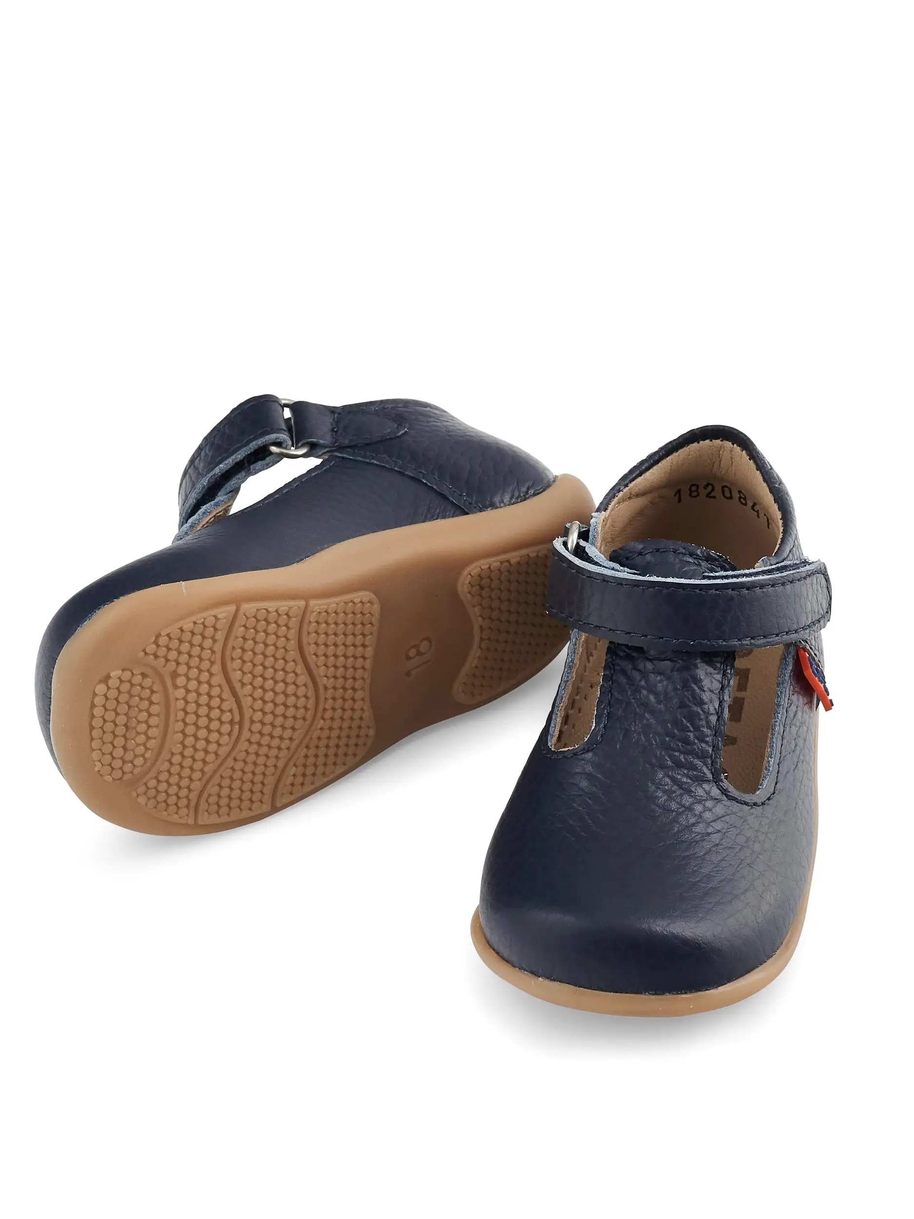 Navy Leather First Steps T-Bar Shoes