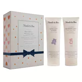 Noodle & Boo Baby Bath & Massage Gift Set - Pink Daisies & Hearts