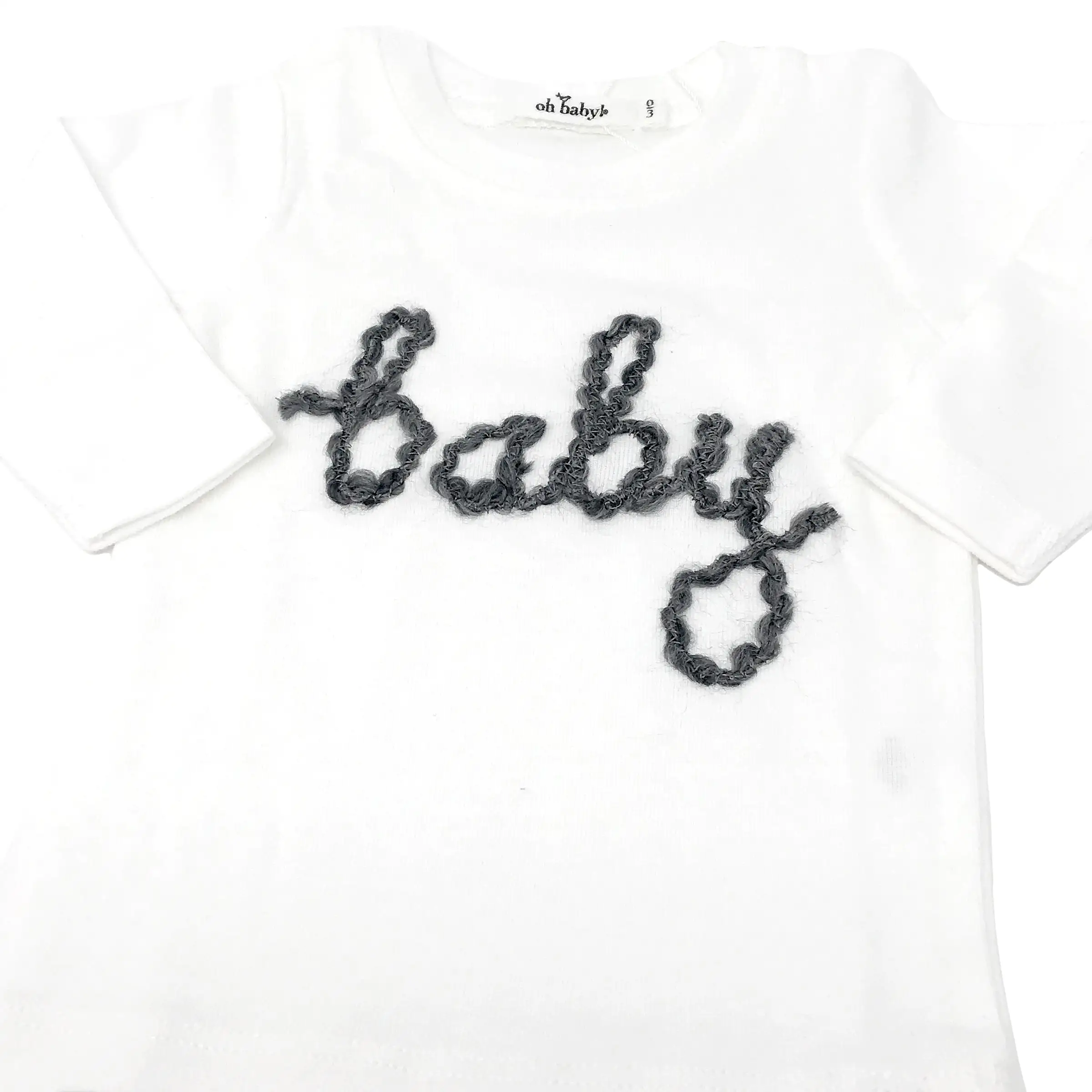 oh baby! Two Piece Set baby in Charcoal Yarn - Cream