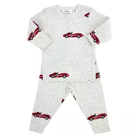 oh baby! Two Piece Set - Racecar Print - Heather Gray