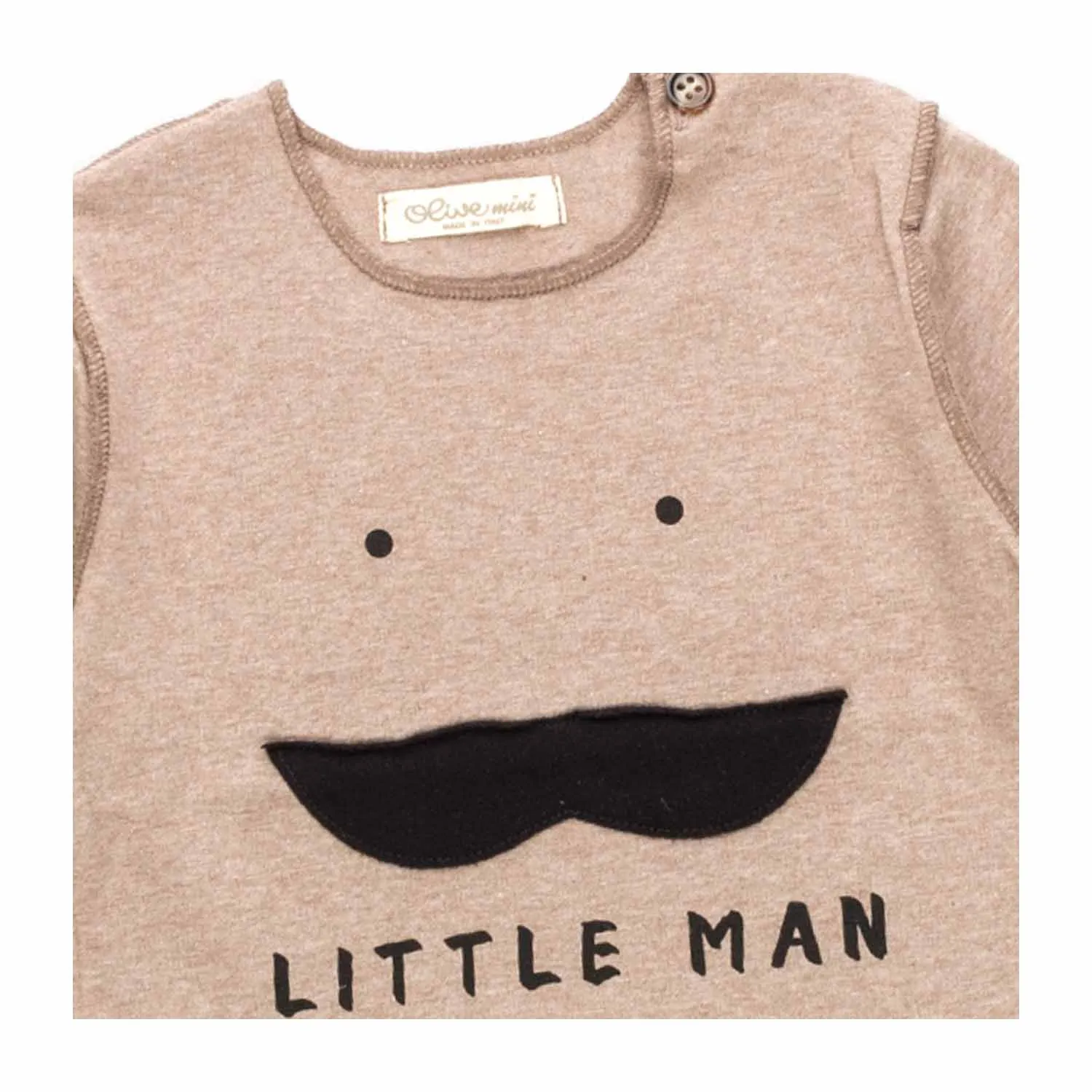 Olive Baby Boys Little Man Print T-Shirt