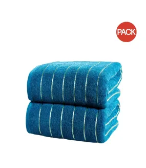 Pack of 2  Sandringham bath towel  90cm x 140cm bale teal Rapport