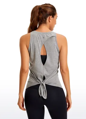 Pima Cotton Tank Split Open Back