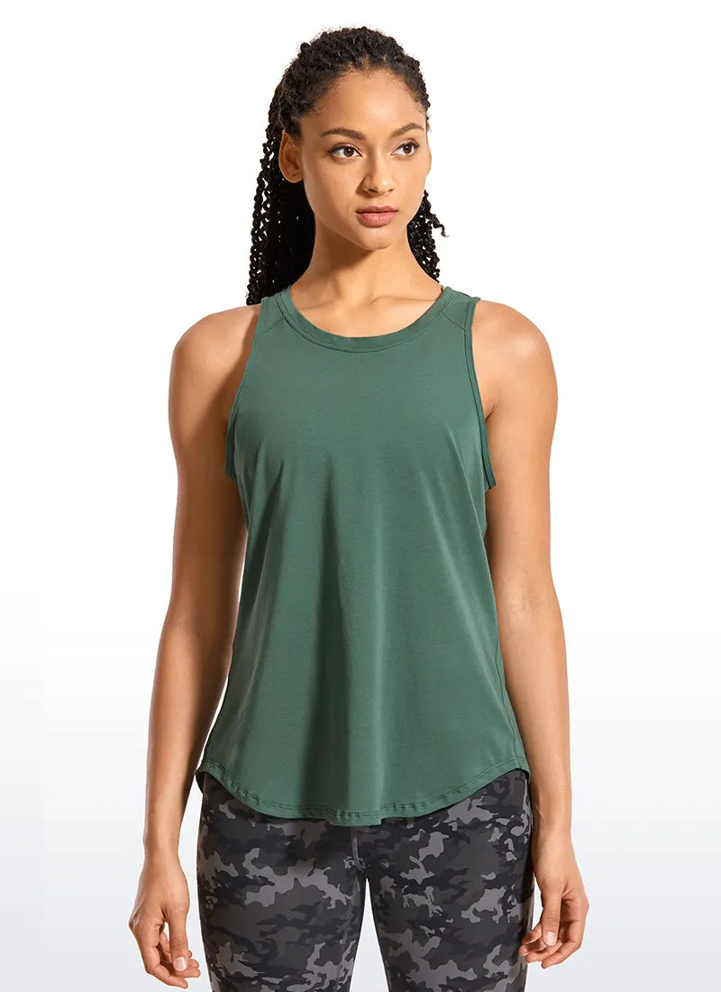 Pima Cotton Tank Split Open Back