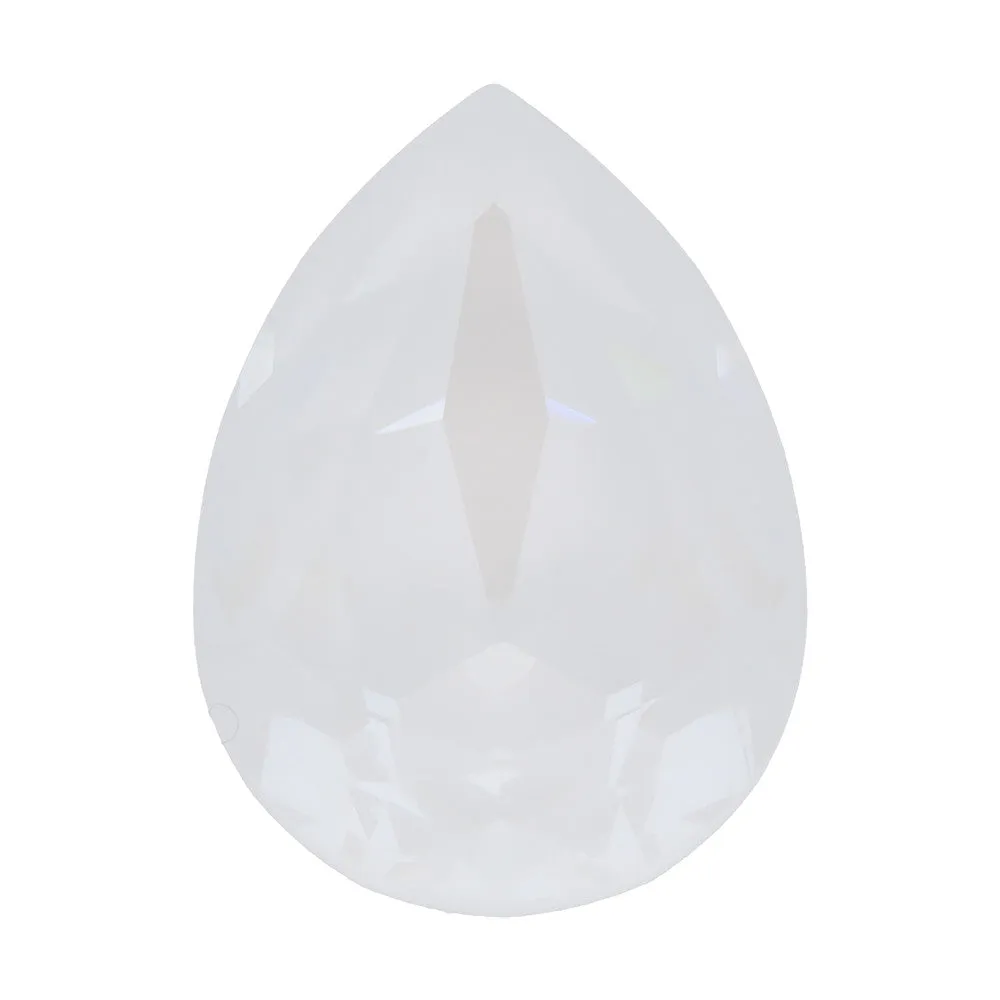 PRESTIGE Crystal, #4320 Pear Fancy Stone 18x13mm, Crystal Electric White Ignite (1 Piece)