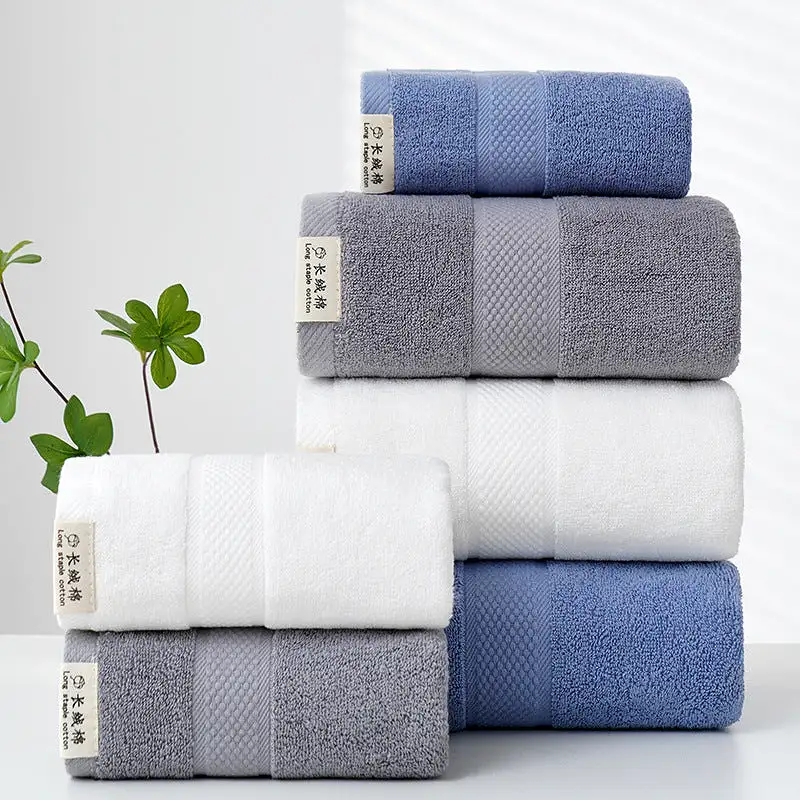 Pure cotton long-staple adult plain thickened  bath towel