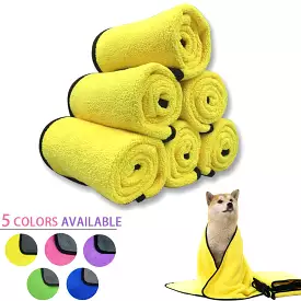 Quick-drying Dog and Cat Towels Soft Fiber Towels Absorbent Bath Towel Pet Bathrobe Convenient Cleaning Towel Dog Accessories