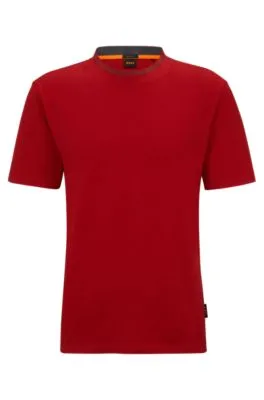 Relaxed-fit T-shirt in cotton jersey with detailed collarband