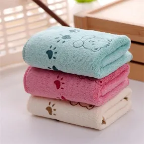 Set of 3 Happy Bear Paw Baby Bath Towel