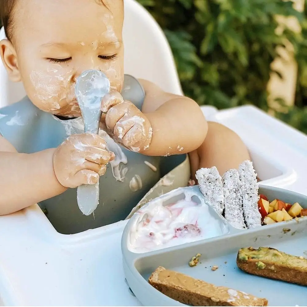 Silicone Baby Feeding Set — Almond Frost