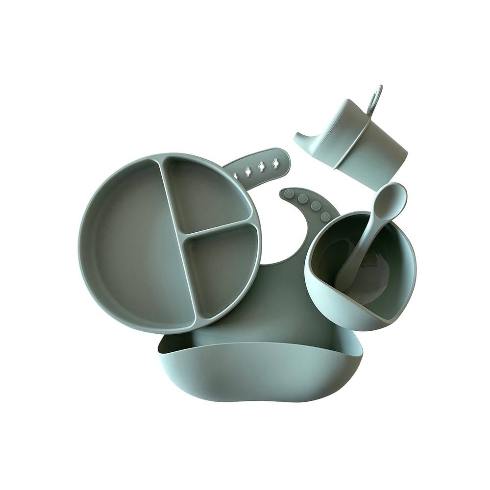 Silicone Baby Feeding Set — Chalet Green