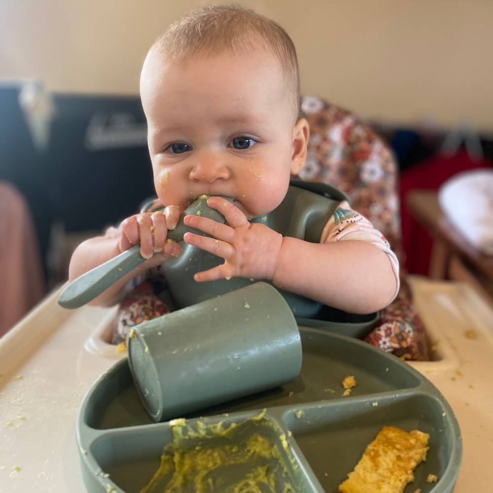 Silicone Baby Feeding Set — Chalet Green