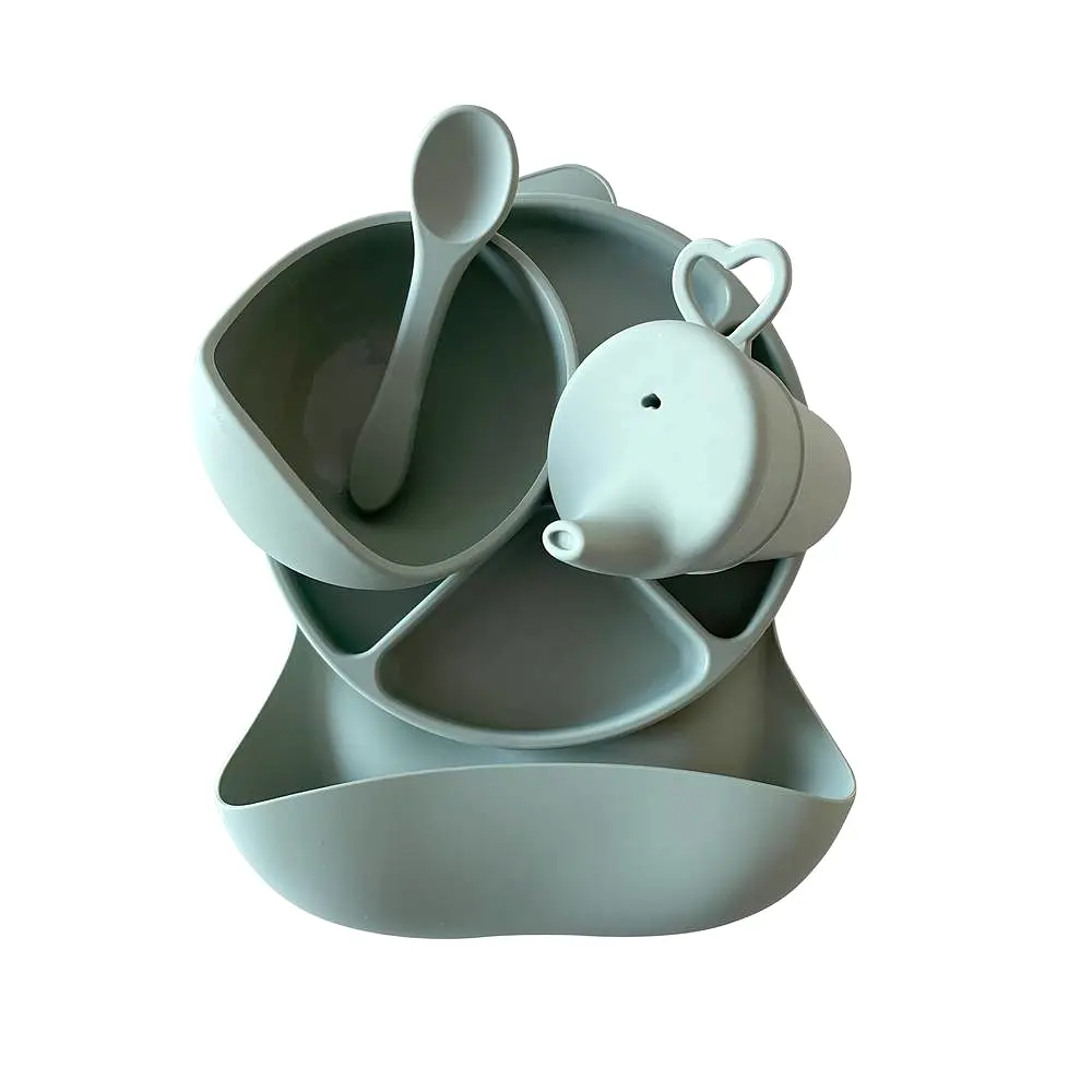 Silicone Baby Feeding Set — Chalet Green