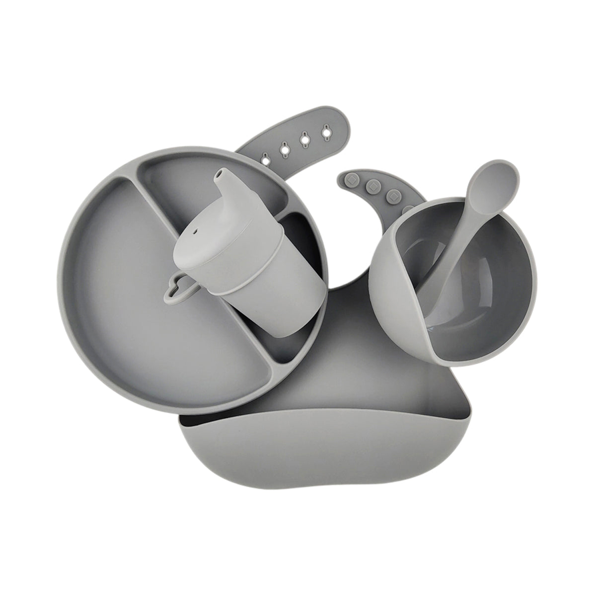 Silicone Baby Feeding Set — Koala Grey