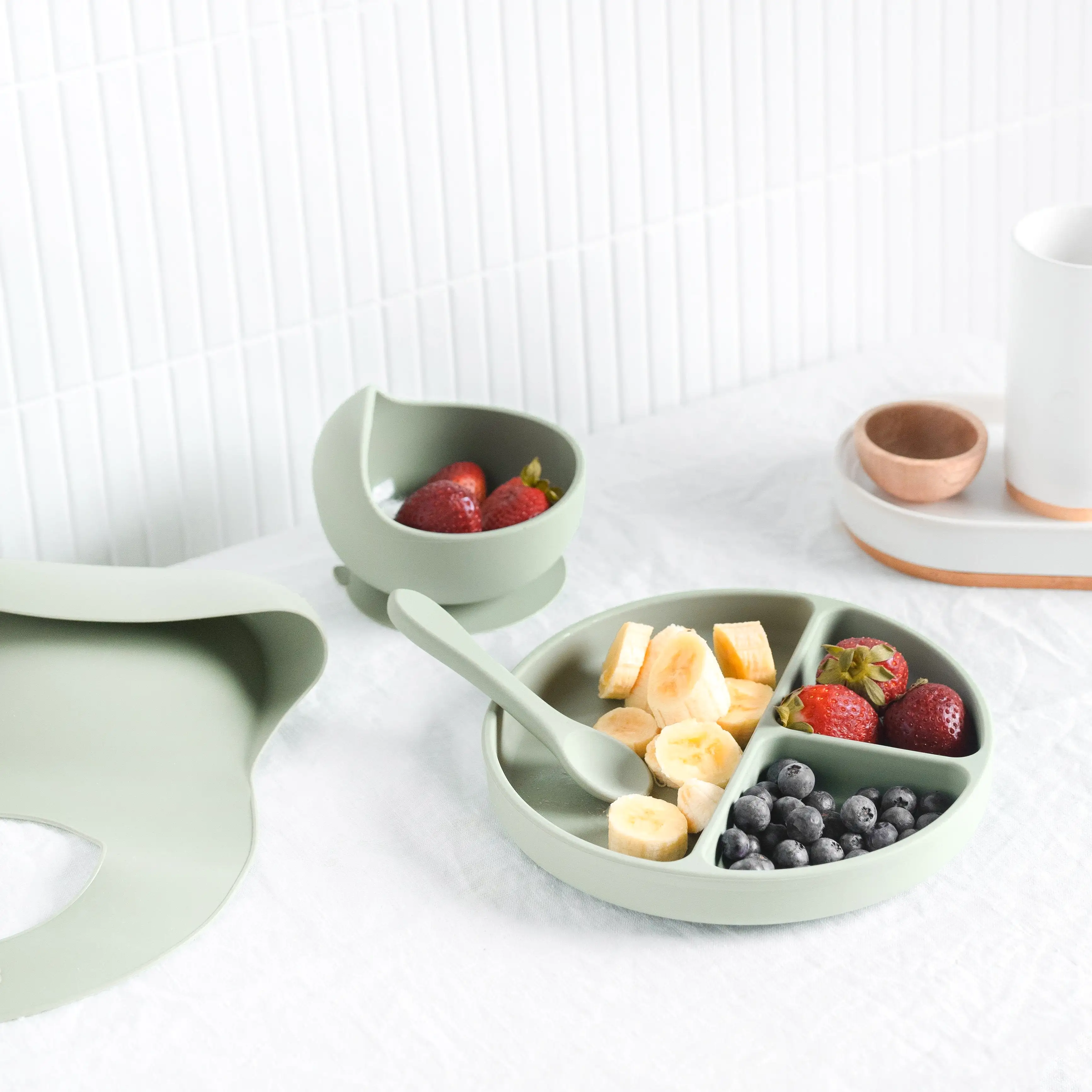 Silicone Baby Feeding Set — Koala Grey