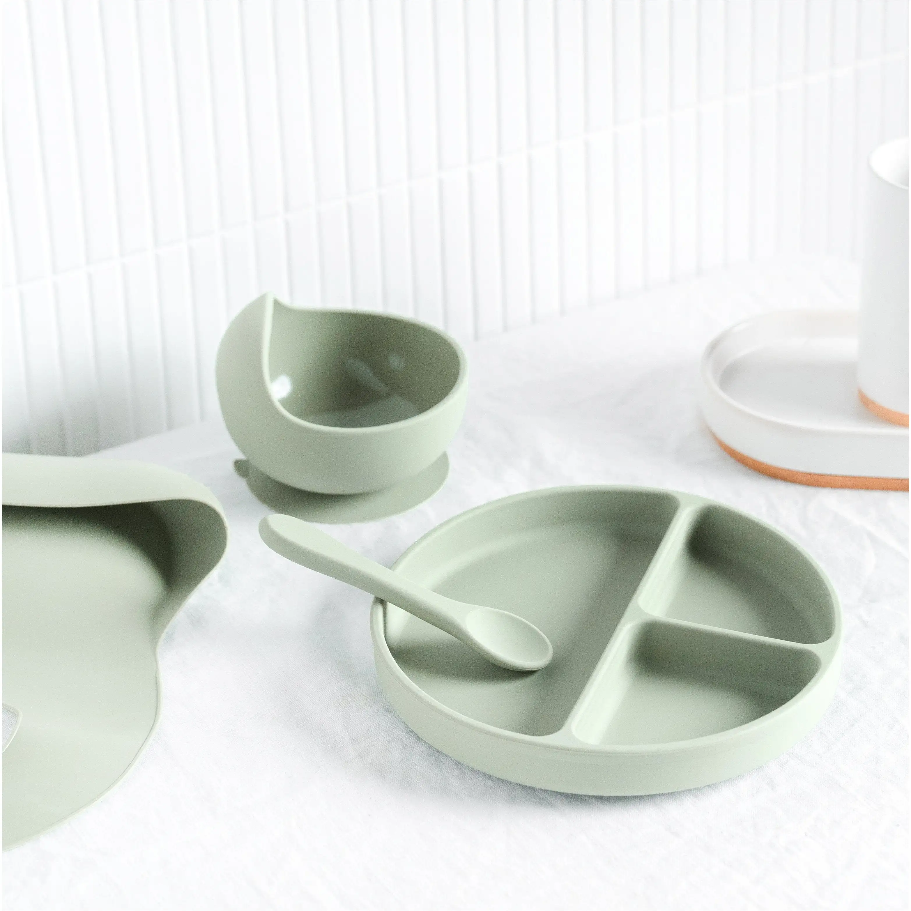 Silicone Baby Feeding Set — Koala Grey