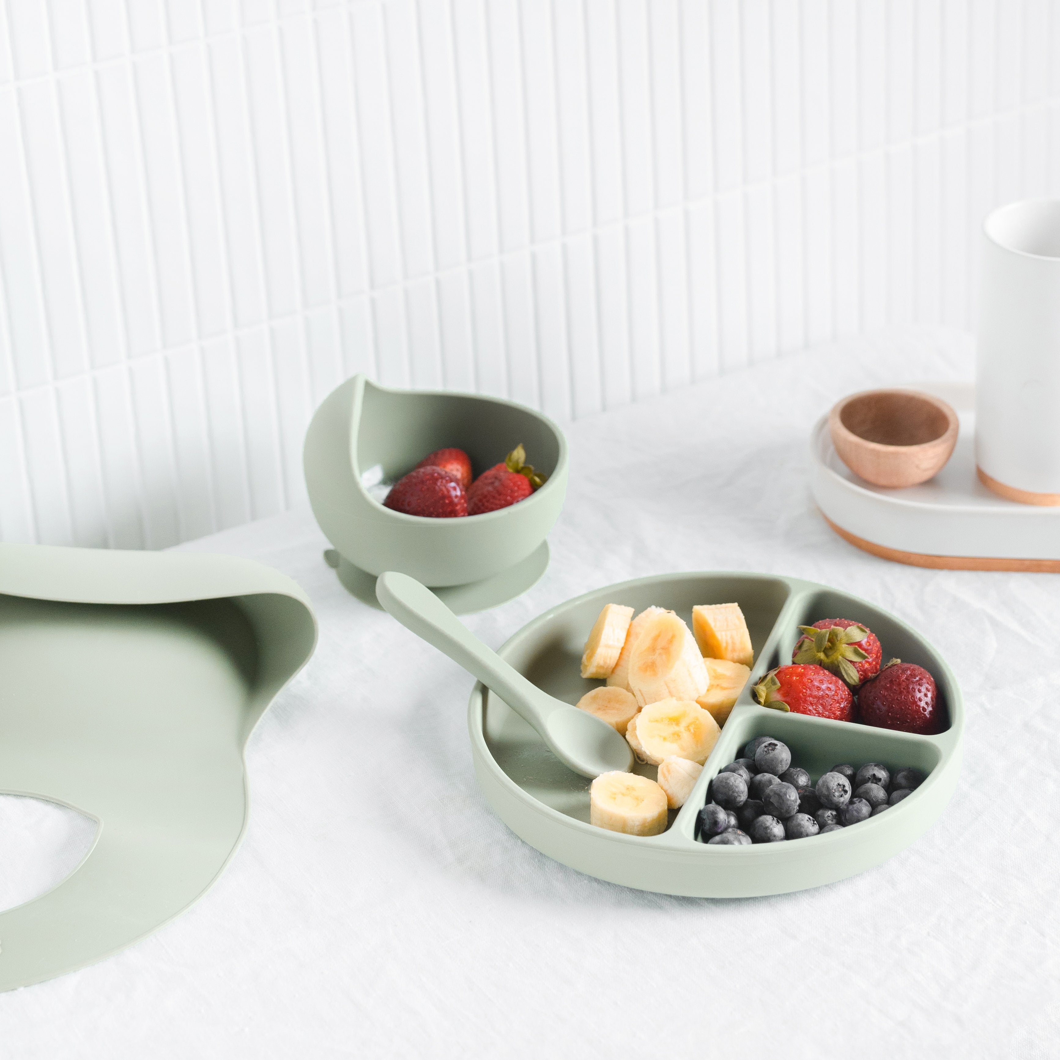 Silicone Baby Feeding Set — Sand Dune