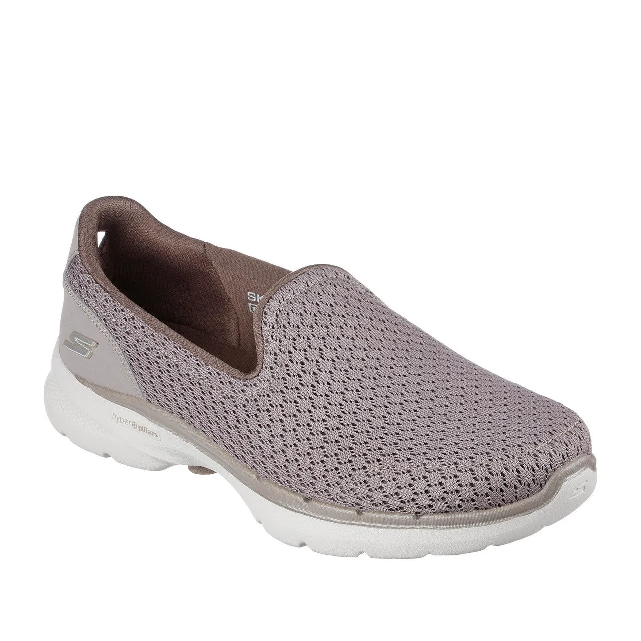 SKECHERS WOMEN'S GOWALK 6 TAUPE WALKING SLIP-ON SHOE