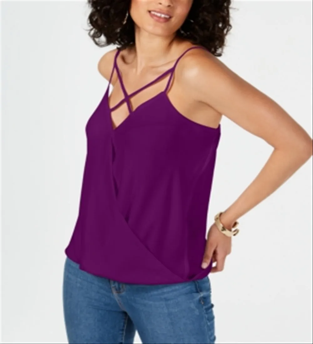 Thalia Sodi Women's Strappy Trim Tank Top Purple Size Large