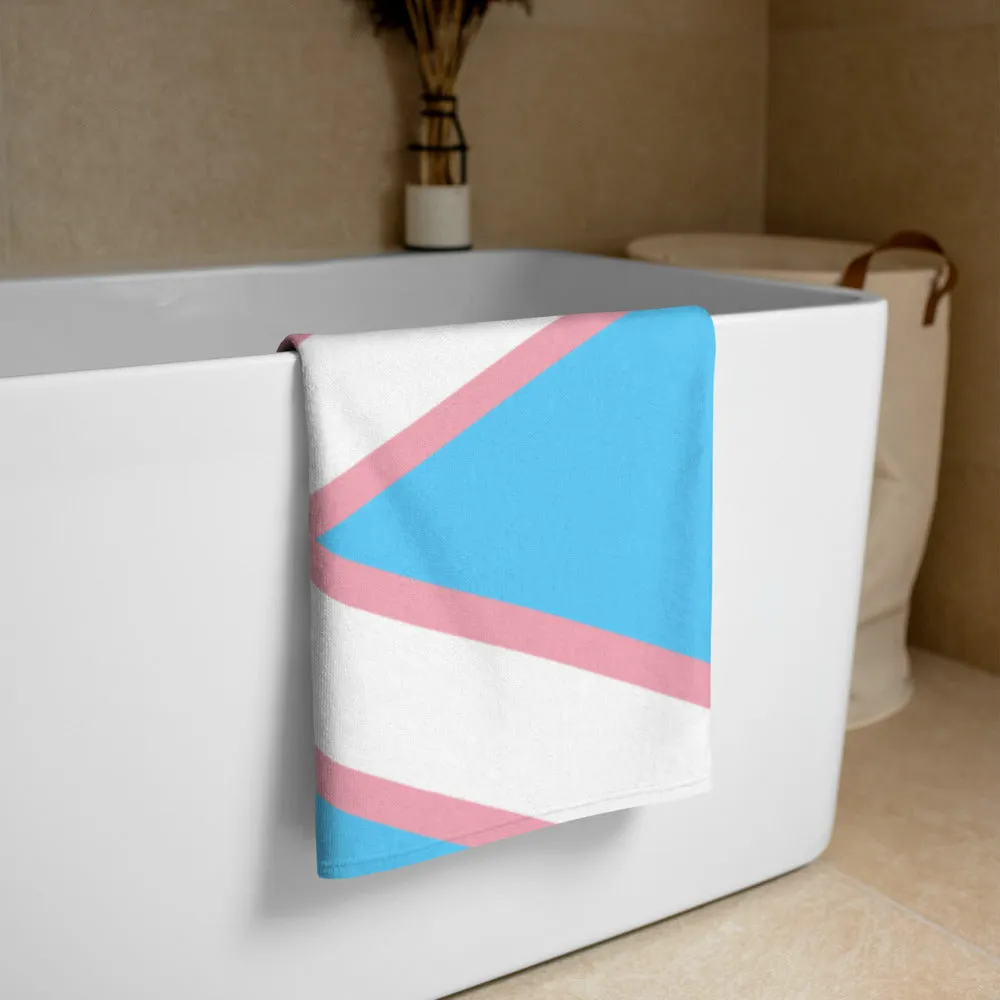 Trans Coloured Trans Scotland Pride Saltire Soft Microfiber Bath Towel