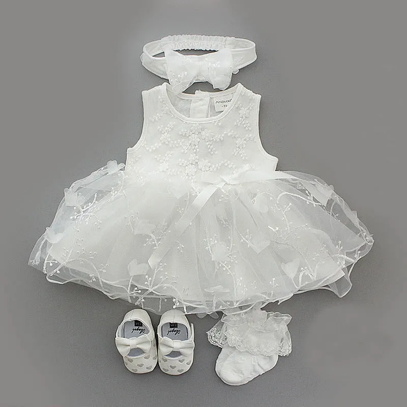 Vestido para Bebe Set Baby Dress Infant Girls Princess Christening Baptism Dress Gown Party Wedding Baby Dress Outfits