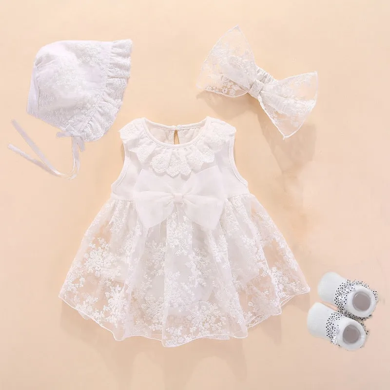 Vestido para Bebe Set Baby Dress Infant Girls Princess Christening Baptism Dress Gown Party Wedding Baby Dress Outfits