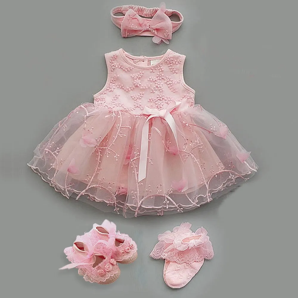 Vestido para Bebe Set Baby Dress Infant Girls Princess Christening Baptism Dress Gown Party Wedding Baby Dress Outfits