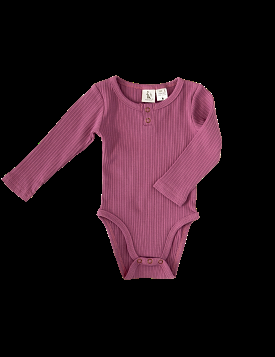 Willow Long Sleeve Cotton Bodysuit - Wisteria