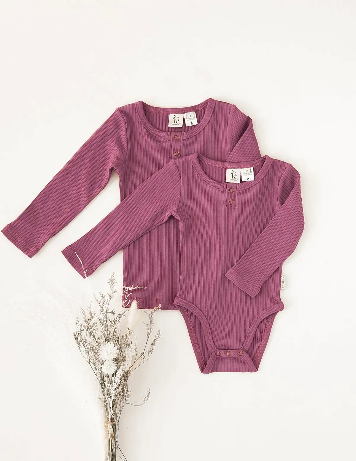 Willow Long Sleeve Cotton Bodysuit - Wisteria